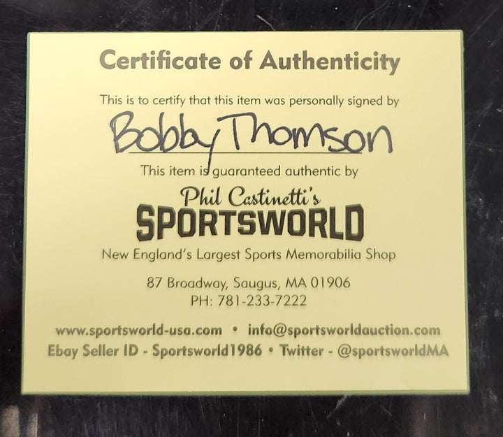 Bobby Thomson Autographed National League Baseball New York Giants COA