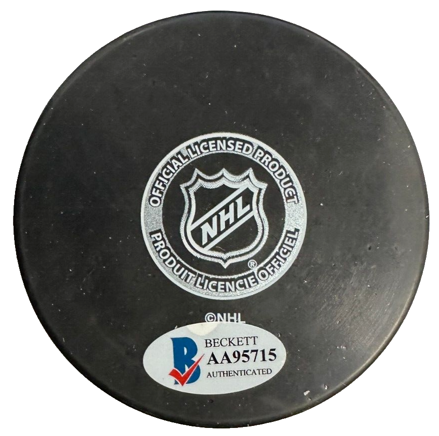 Charlie Simmer Autographed Boston Bruins Hockey Puck NHL BAS