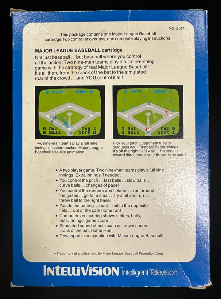 1979 Intellivision MLB Baseball Game W/ Inlays, Manual & Original Box
