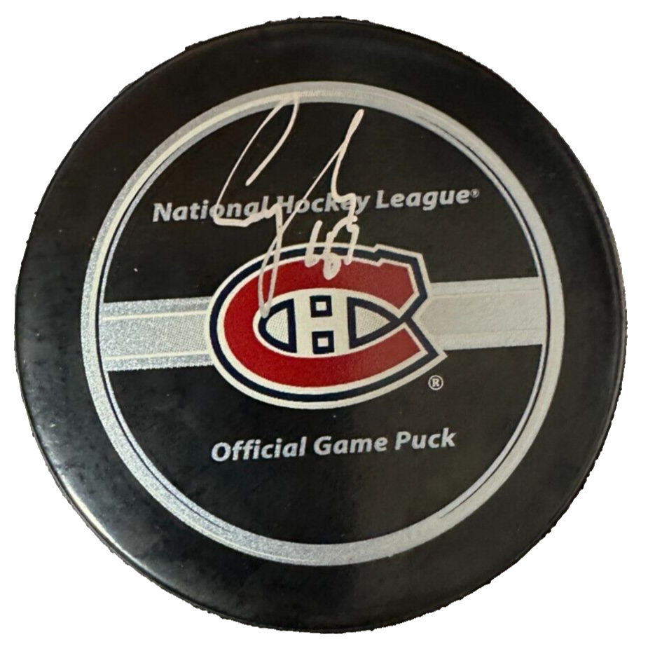 Sergei Samsonov Autographed Montreal Canadiens Game Puck NHL