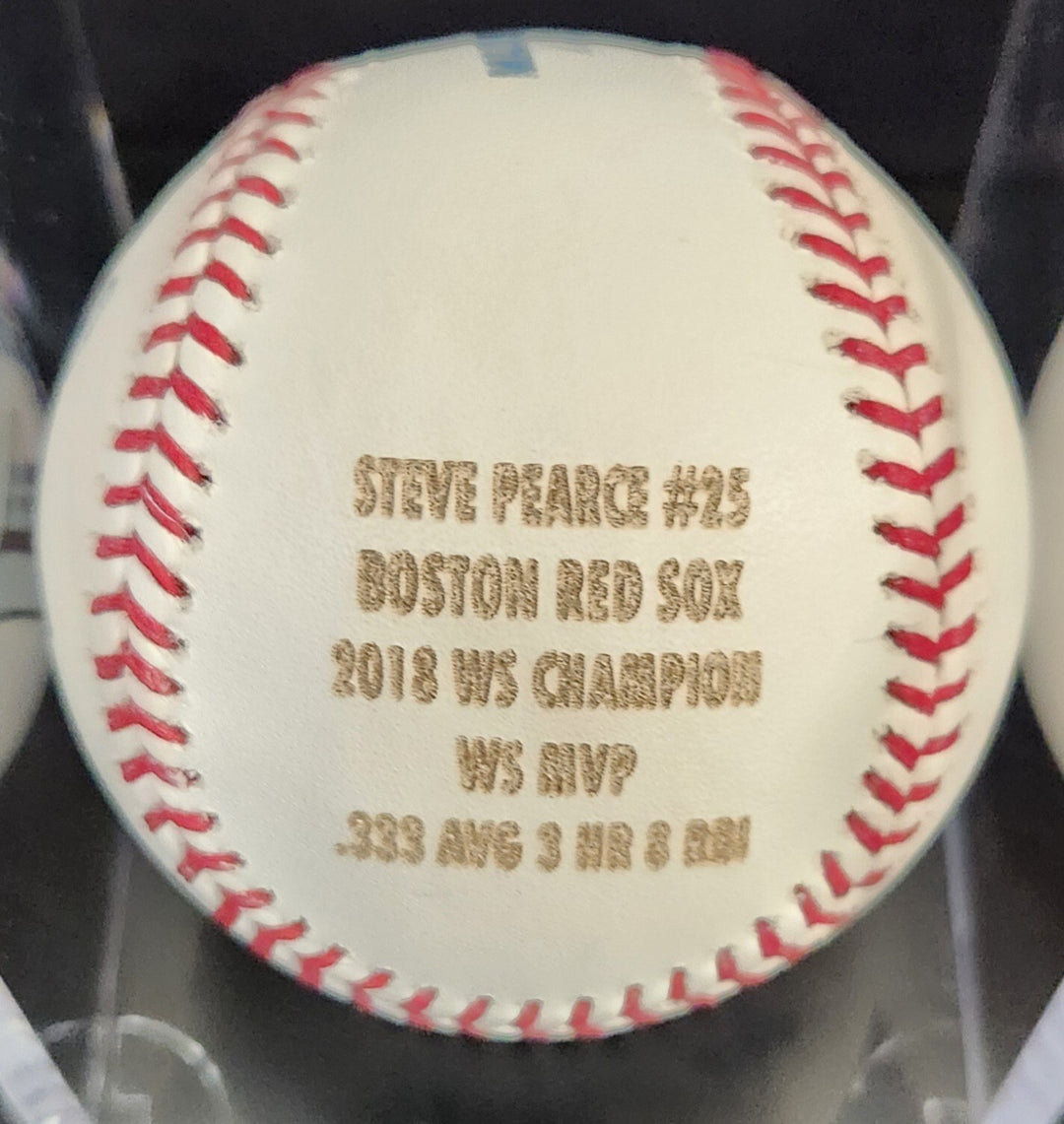 Steve Pearce Signed M.L. Baseball 2018 WS Red Sox Stamped 111/500 Fanatics COA