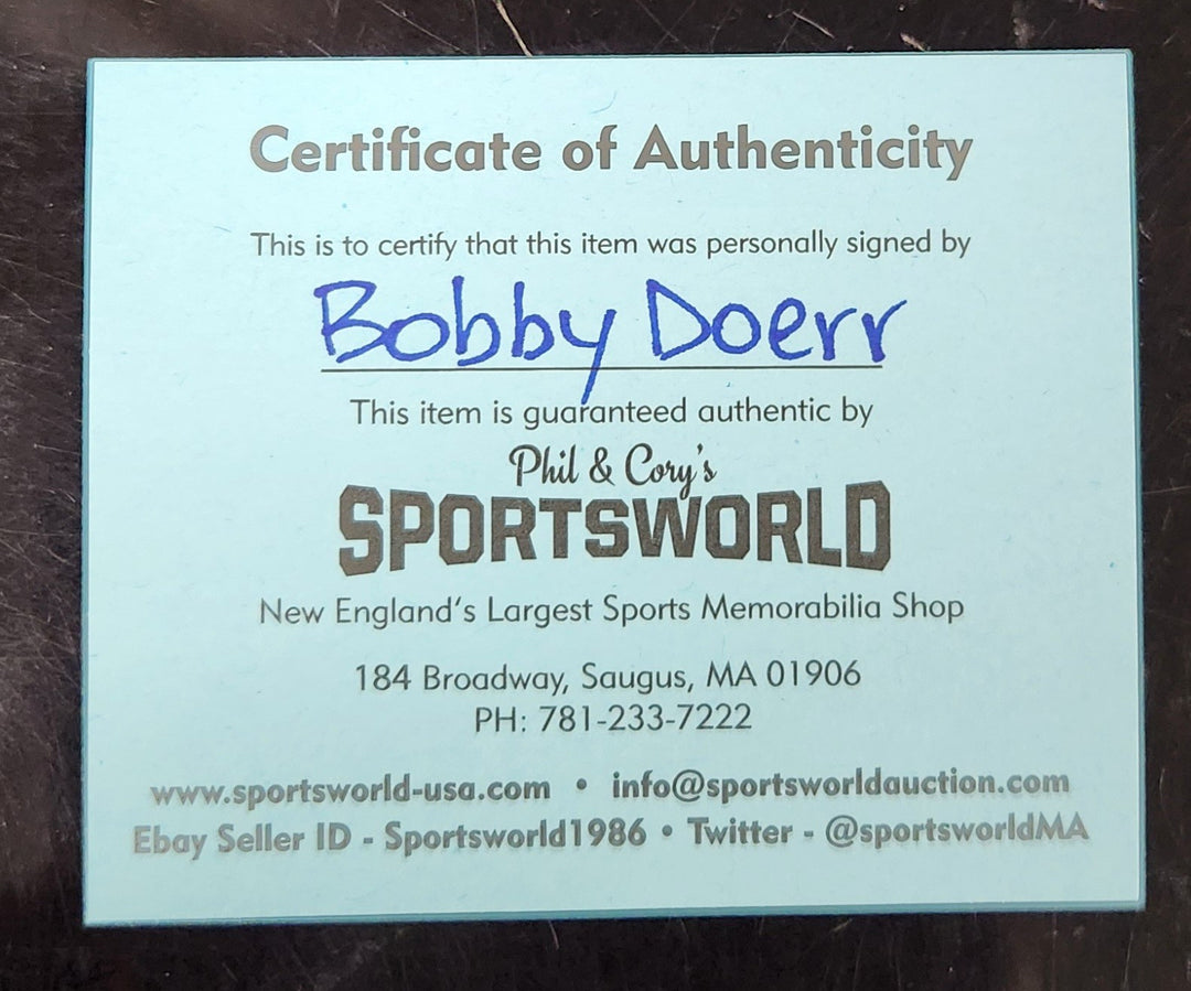 Bobby Doerr Signed American League Baseball Boston Red Sox HOF COA