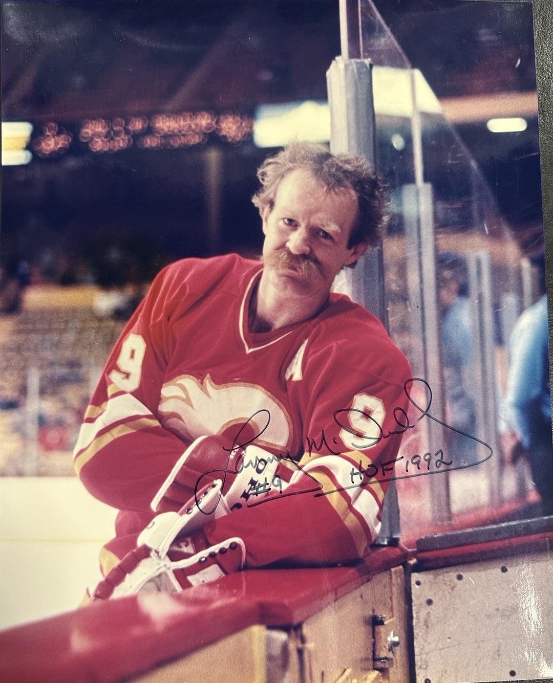 Lanny McDonald Autographed 8x10 Photo W/ HOF 1992 Calgary Flames