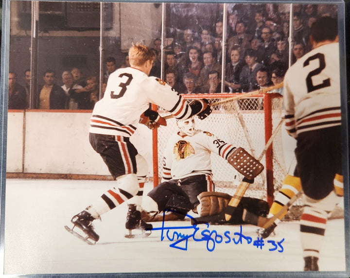 Tony Esposito Signed 8x10 Photo Chicago Black Hawks HOF COA