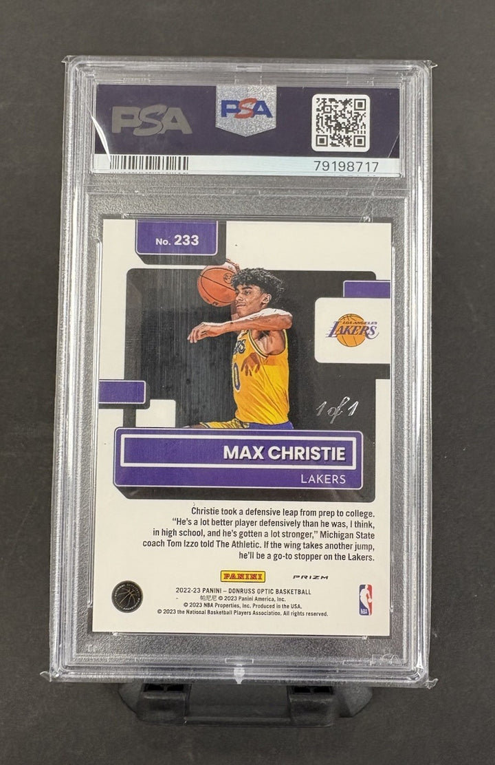 2022 Optic Max Christie Fast Break Black 1/1 Rated Rookie PSA 9 RC #233