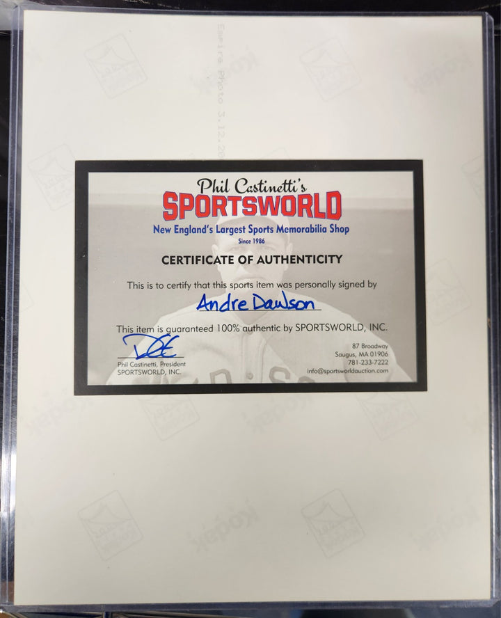 Andre Dawson Signed 8x10 Photo Chicago Cubs Boston Red Sox Expos HOF COA