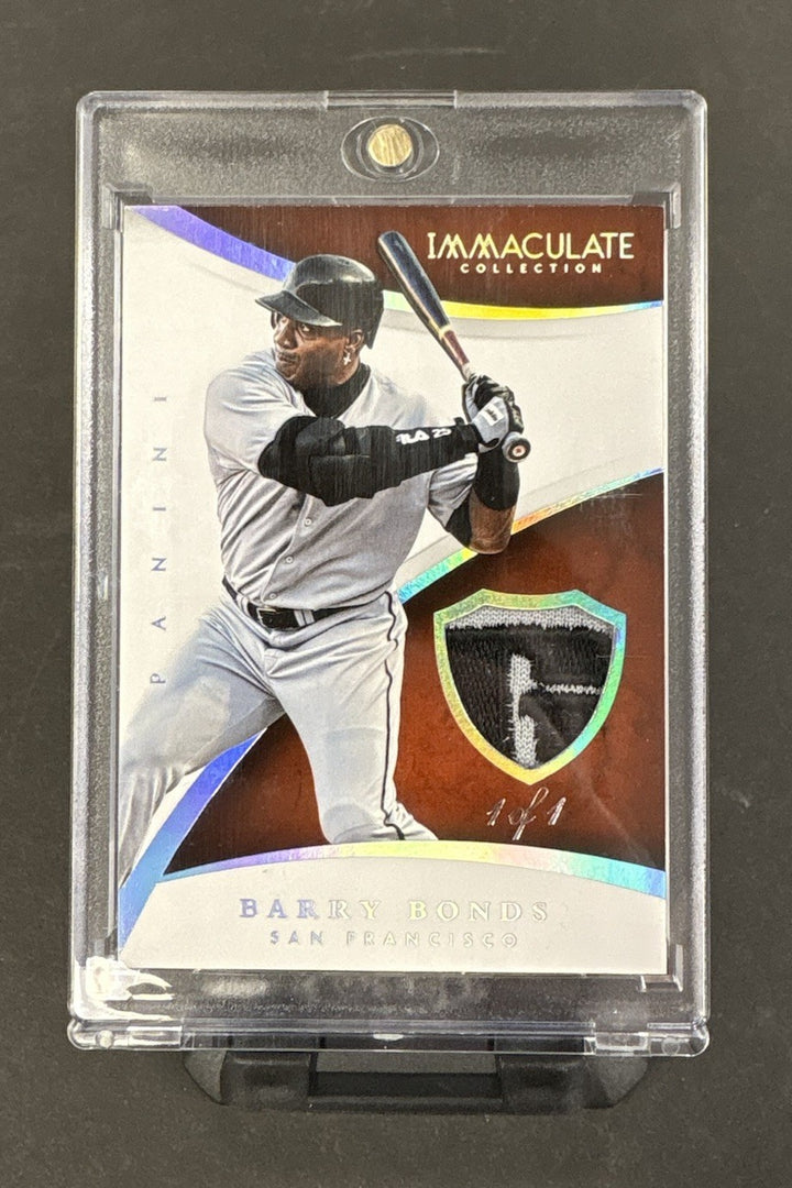 2015 Panini Immaculate Collection Barry Bonds 1/1 Patch Russell Logo SF Giants