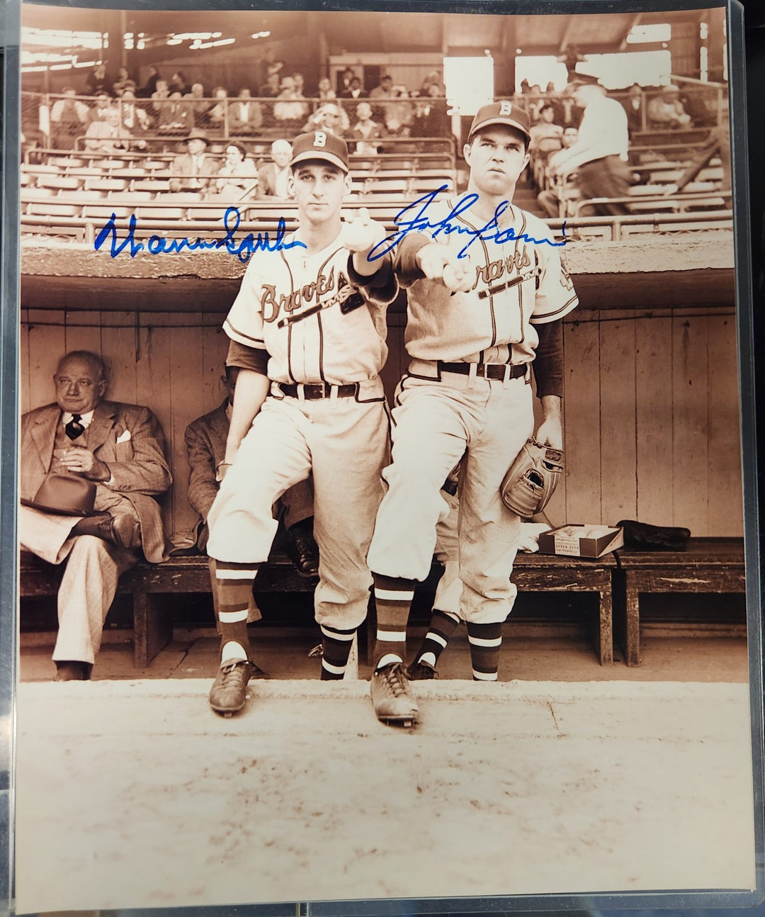 Warren Spahn (HOF)  & Johnny Sain Signed 8x10 Photo Boston Braves COA
