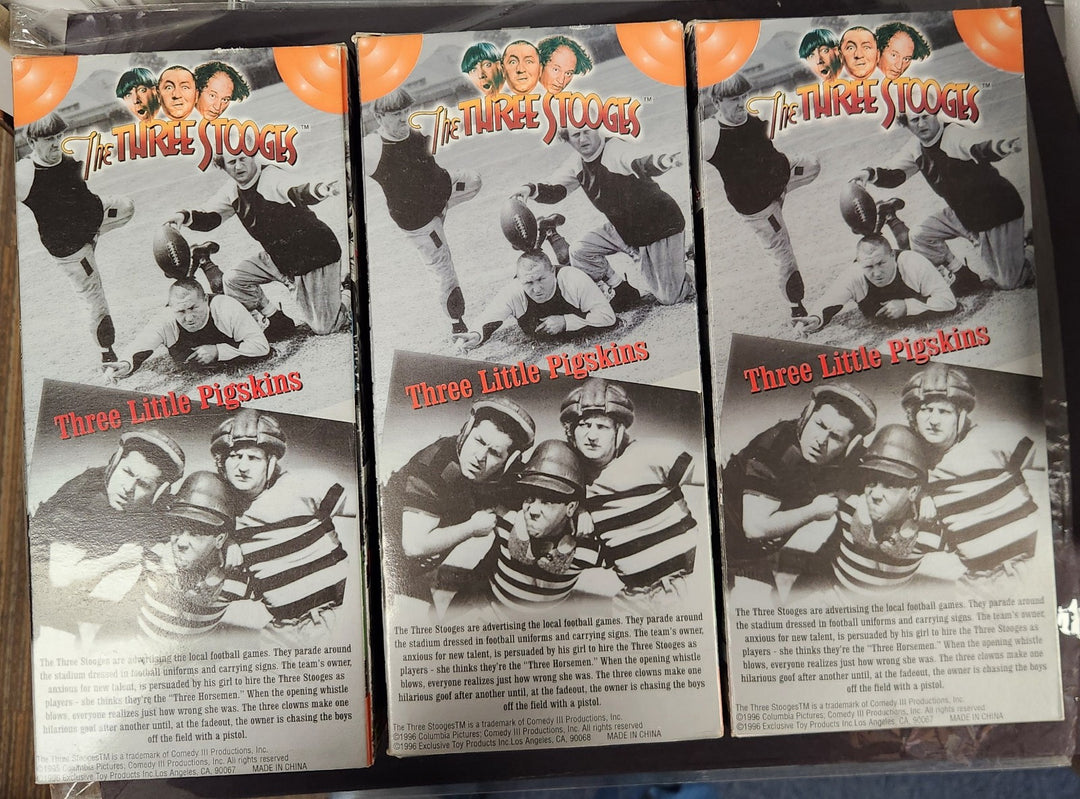 Three Stooges Football Figures "Three Little Pigskins" Lot of 3 Original Boxes