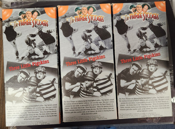 Three Stooges Football Figures "Three Little Pigskins" Lot of 3 Original Boxes