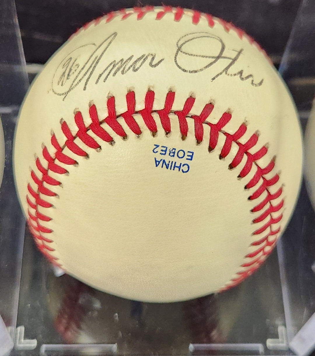 Amos Otis Signed Rawlings Little League Baseball Kansas City Royals COA