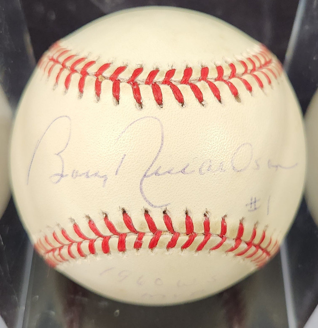 Bobby Richardson Signed Inscribed American League Baseball New York Yankees COA
