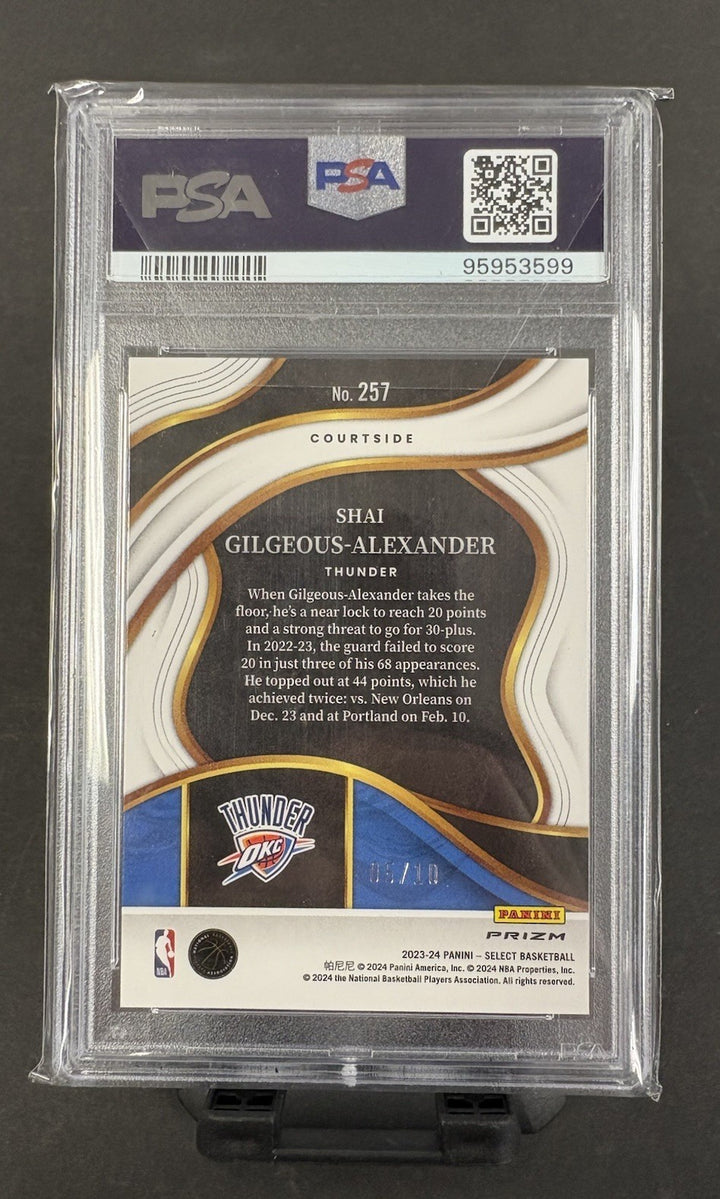 2023 Select Shai Gilgeous-Alexander Gold Prizm Courtside /10 PSA 10 #257