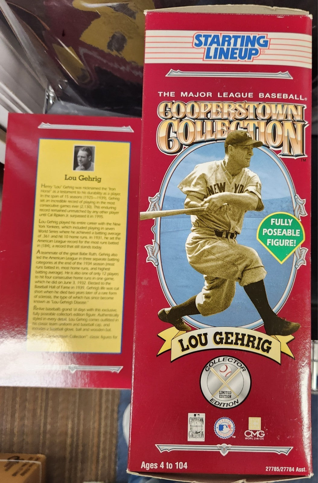 Lou Gehrig 1996 Hasbro Starting Lineup  Cooperstown Collection Yankees 12 Inch
