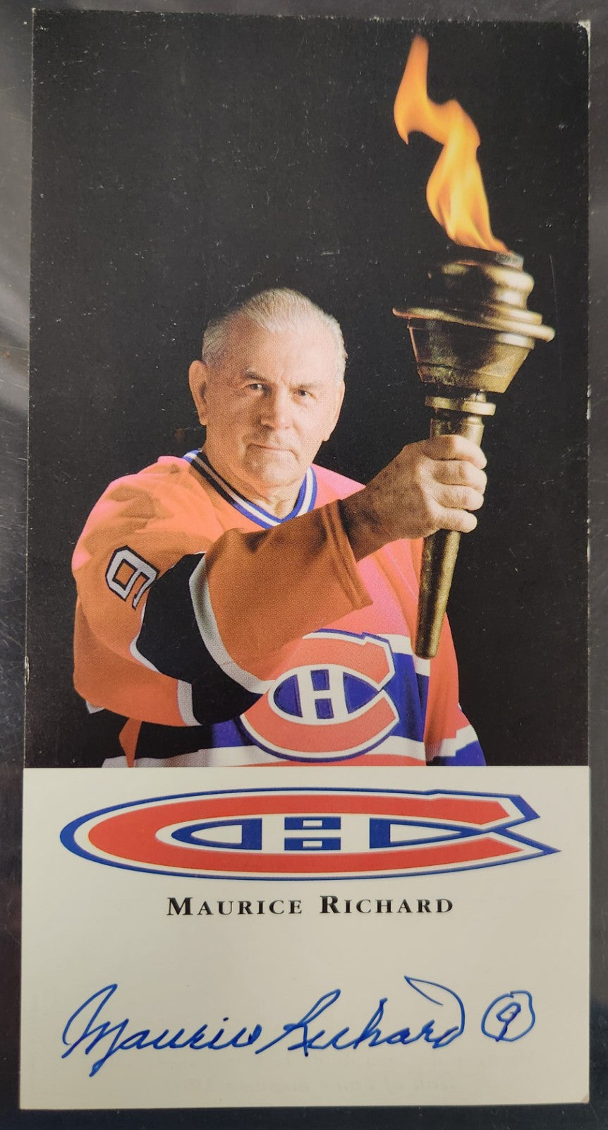 Maurice "Rocket" Richard Signed Statistic Postcard Montreal Canadiens HOF COA 
