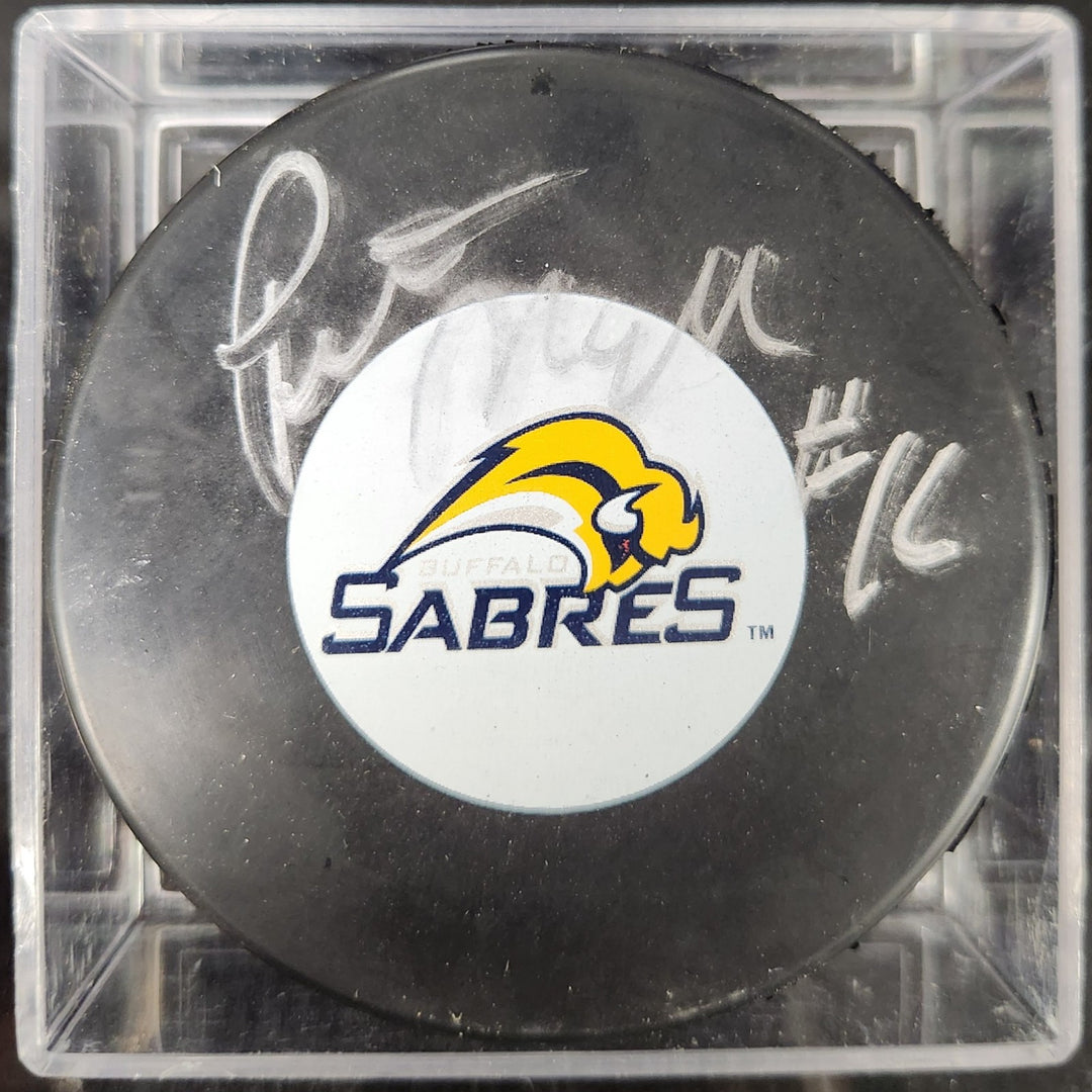 Peter McNab Autographed Buffalo Sabres Hockey Puck Sportsworld COA 