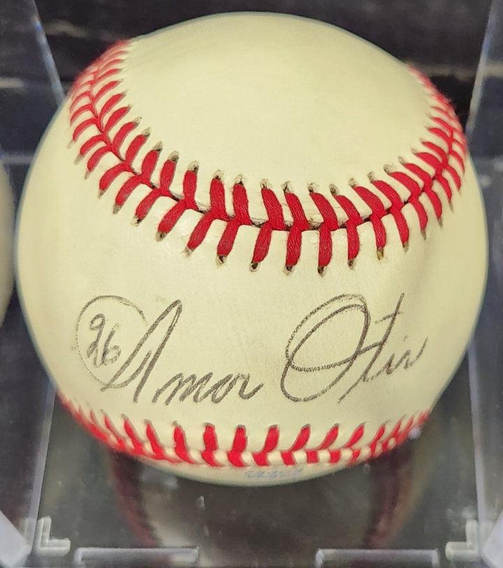 Amos Otis Signed Rawlings Little League Baseball Kansas City Royals COA