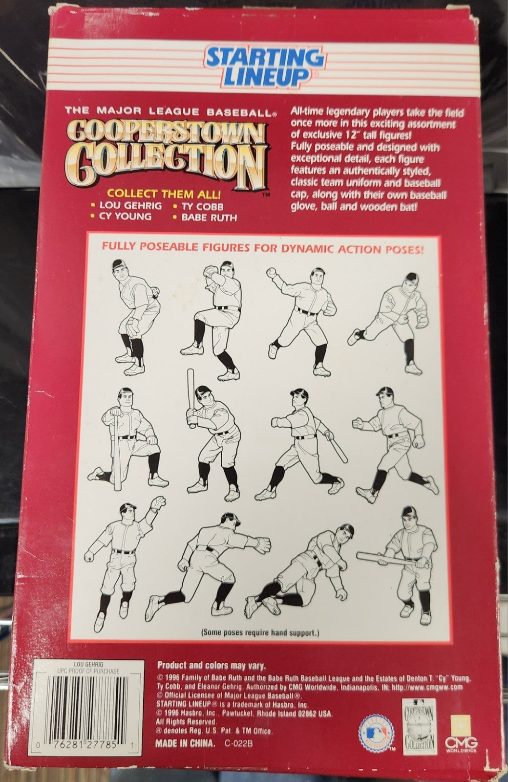 Lou Gehrig 1996 Hasbro Starting Lineup  Cooperstown Collection Yankees 12 Inch