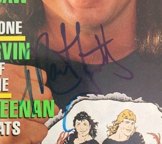 Shawn Michaels Marty Jannetty Dual Signed August 1989 No Label WWF Magazine PSA