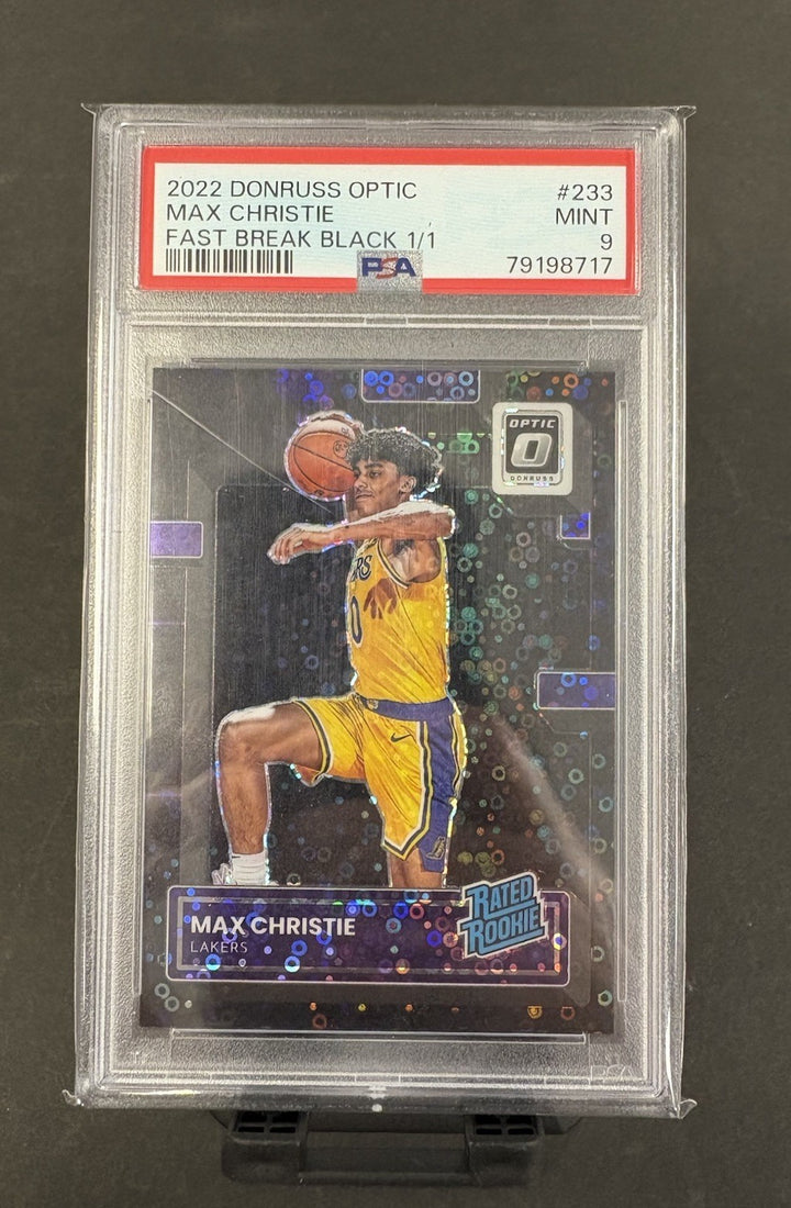 2022 Optic Max Christie Fast Break Black 1/1 Rated Rookie PSA 9 RC #233